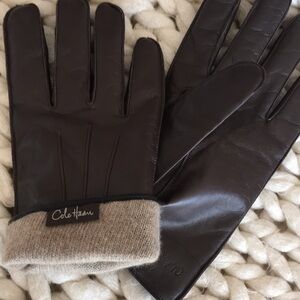 XL Cole  Haan NWT soft dark brown mens leather gloves